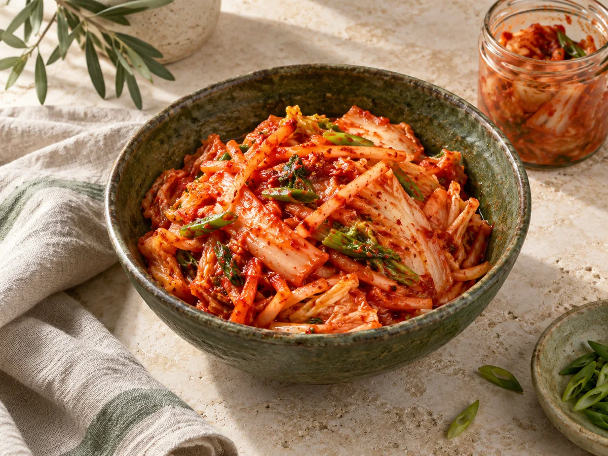 Kimchi z kapusty pekińskiej według Sue Pressey · Przykład podania
